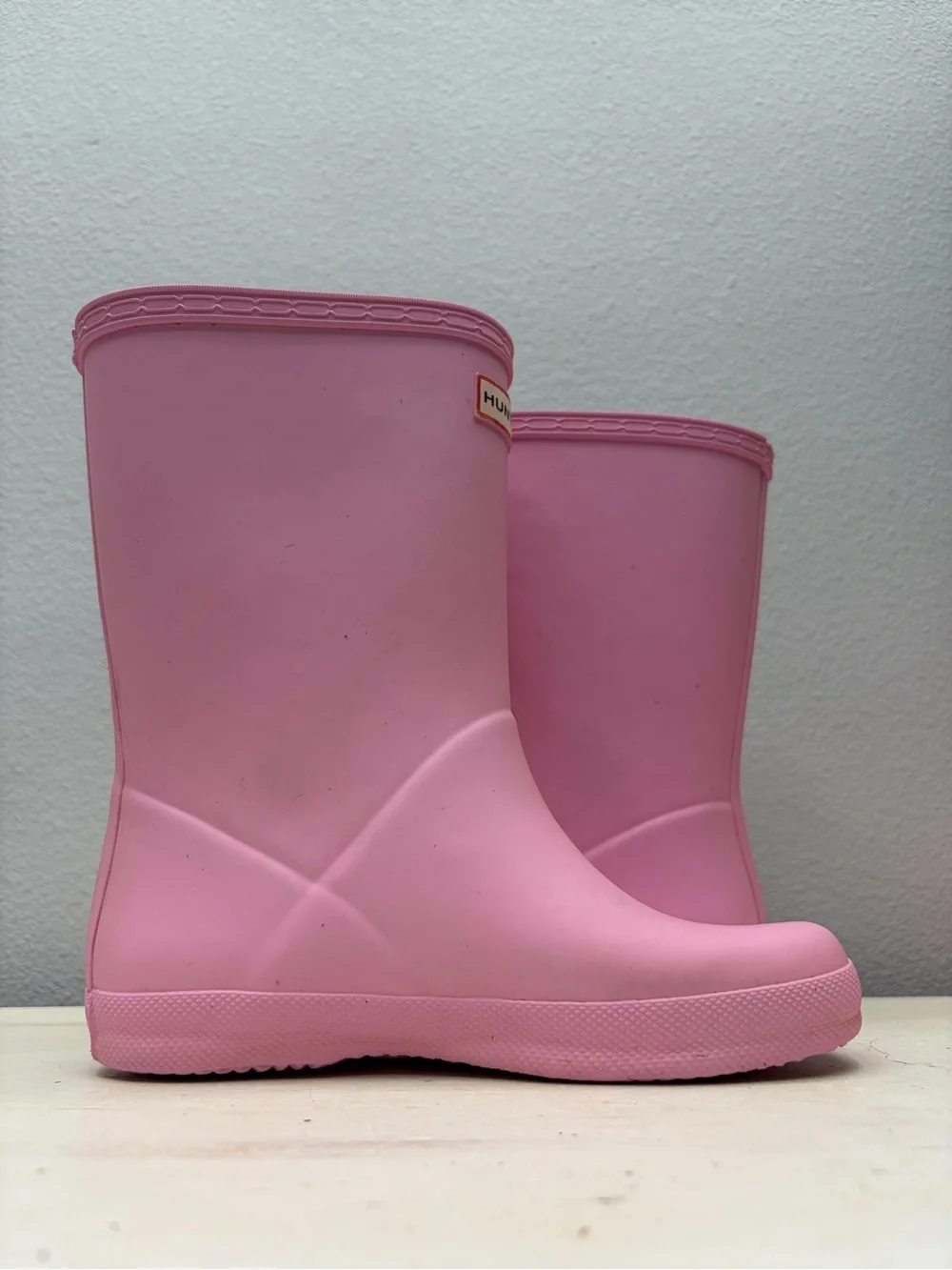 Hunter First Classic Pink Kids Rain Boots Size 12